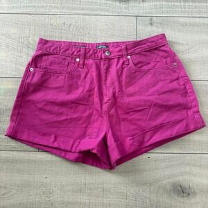 Hot‎ Pink High Rise Mom Denim Shorts Wild Fable
